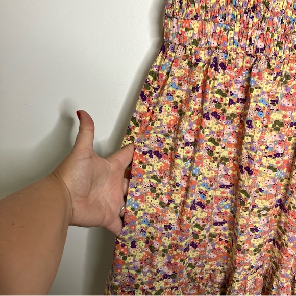 Scotch & Soda Strappy maxi dress smocked ditsy multicolor floral women’s‎ size M - Picture 6 of 12